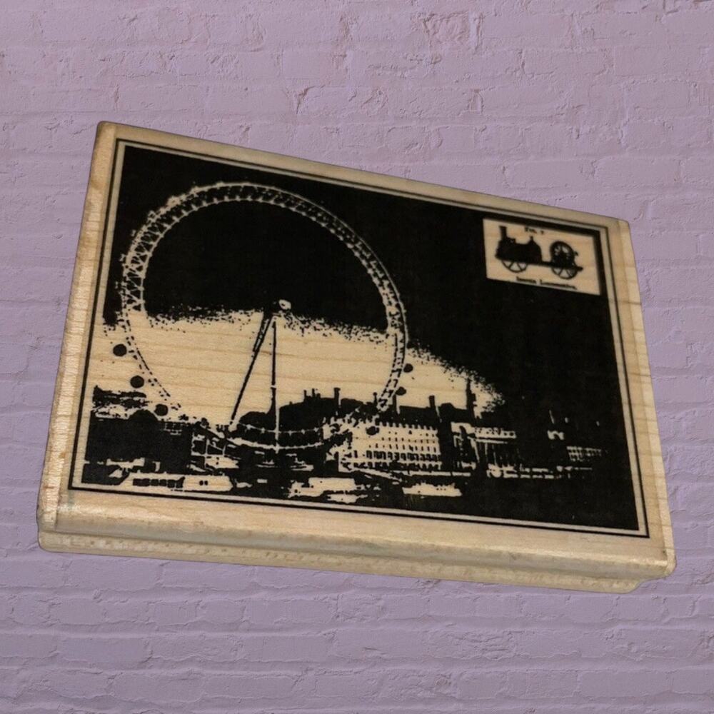 Stampington Millennium Wheel Wood Mounted Stamp C8242 Claudine Hellmuth Vintage